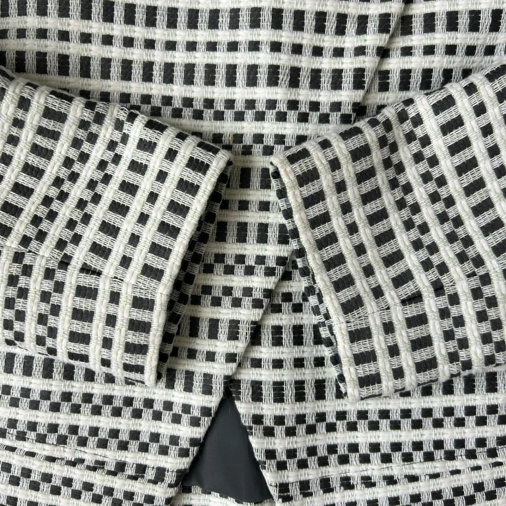 Classiques Entier Asymmetrical Blazer Checkered Jacket Tailored Coat Modern SM